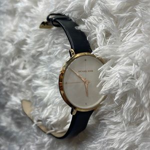 Michael Kors black leather watch